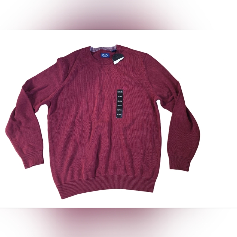 Chaps Red Crewneck Sweater Size XL New With Partial Tags